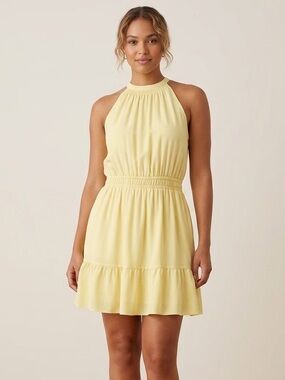 Aritzia Wilfred SZ XS Effet Yellow Tiered Feminine Mini Dress
